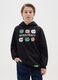 Children's black cotton blend sweatshirt regular fit with Minecraft print_0