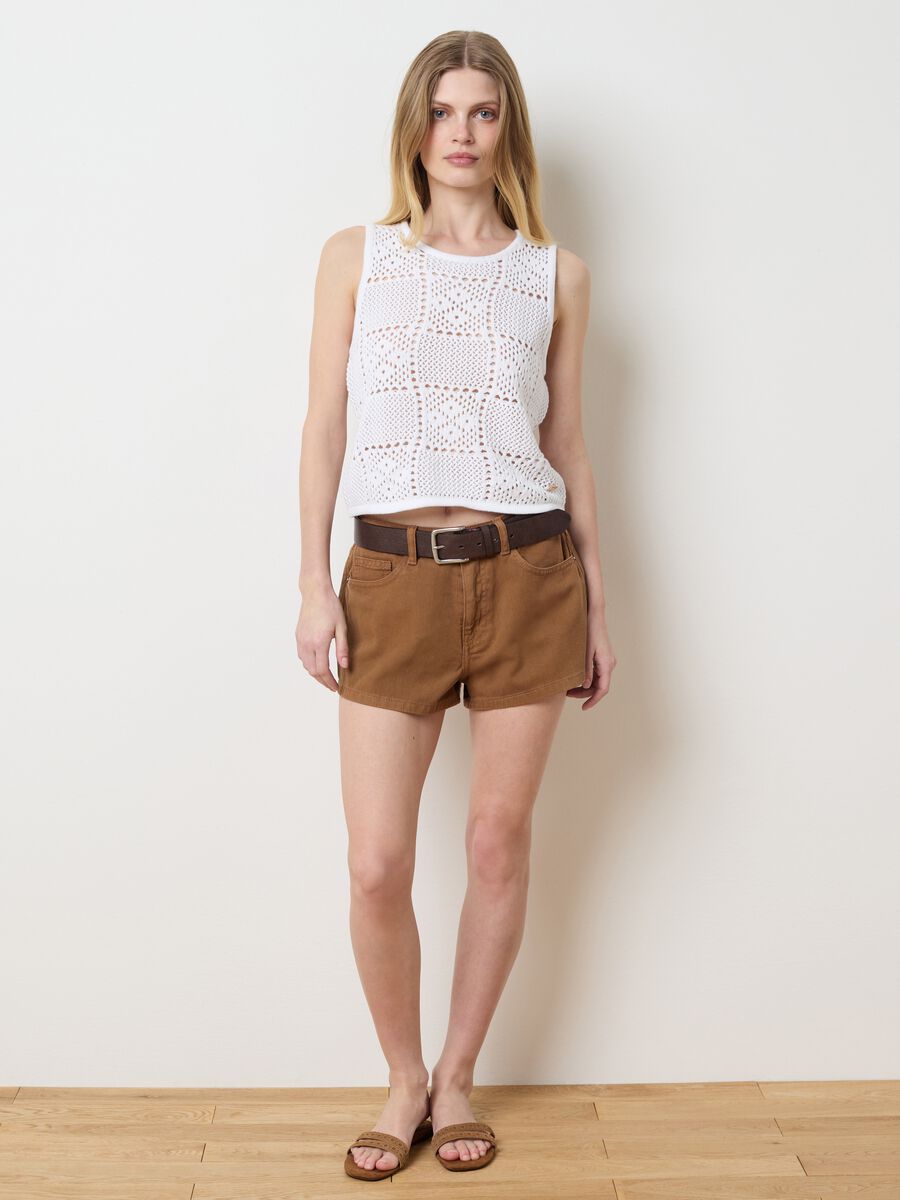 White Les Copains Housebrand Cotton Top_0