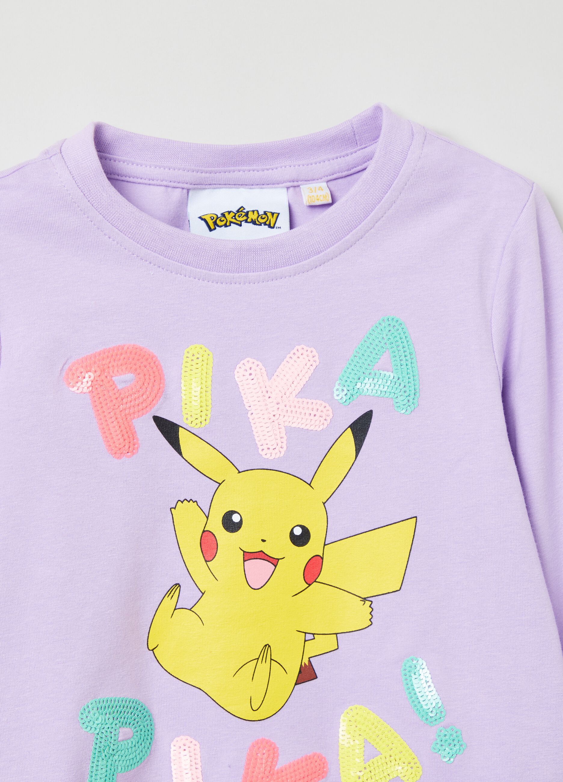T-shirt a maniche lunghe con stampa Pikachu_2