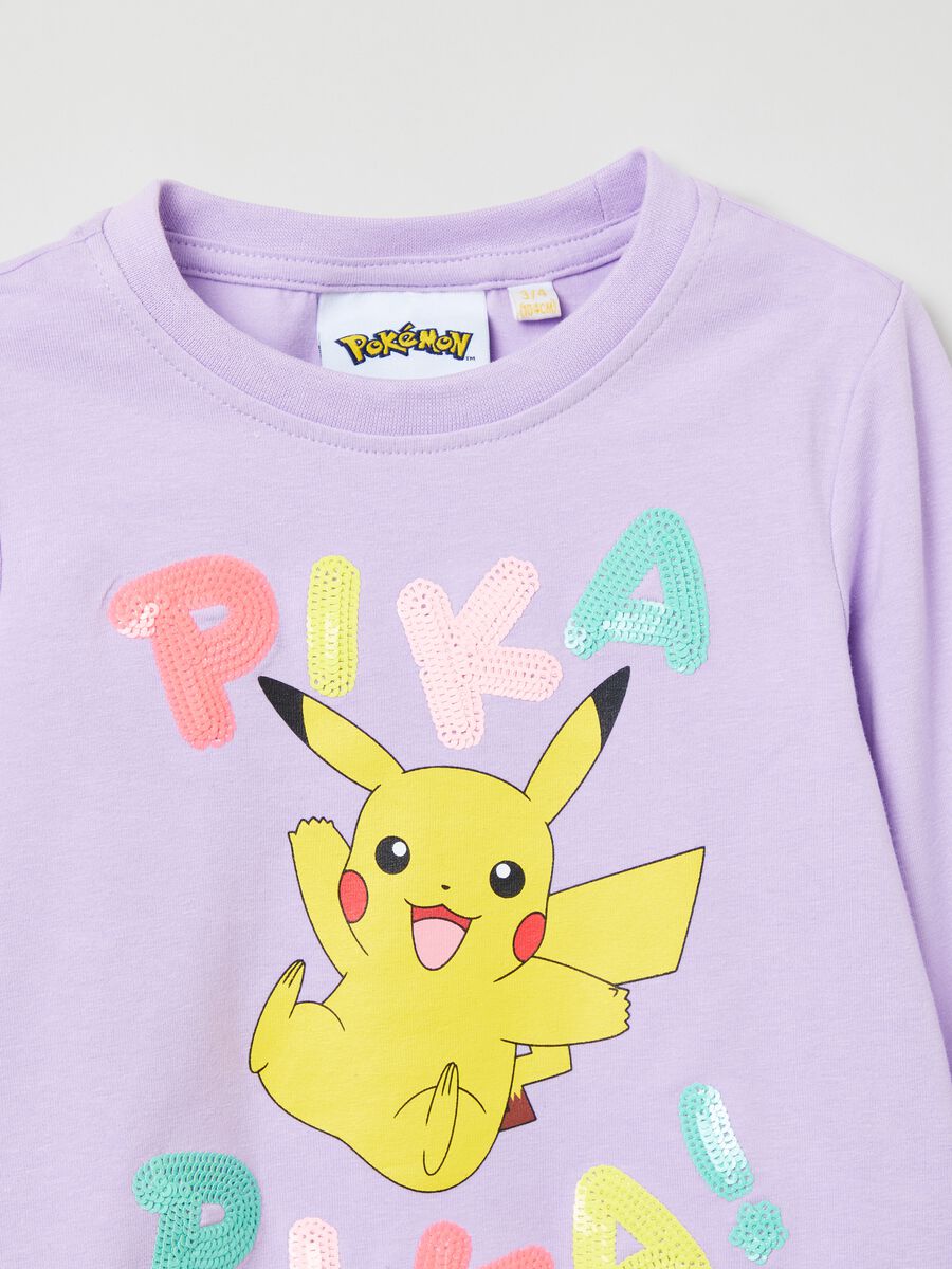 T-shirt a maniche lunghe con stampa Pikachu_2