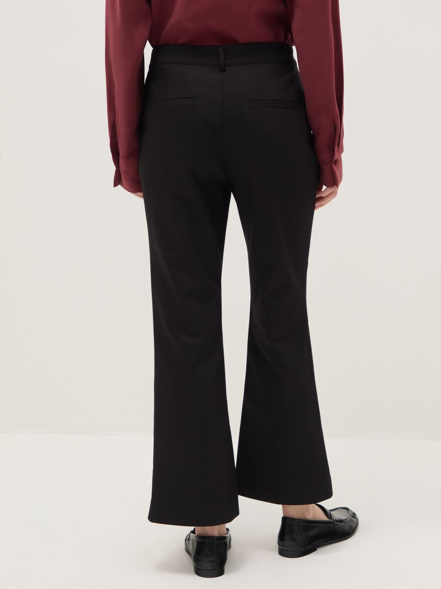 Black stretch regular fit trousers_2