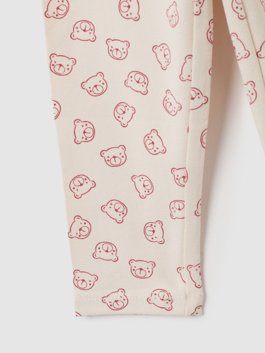 Beige cotton skinny fit leggings_3