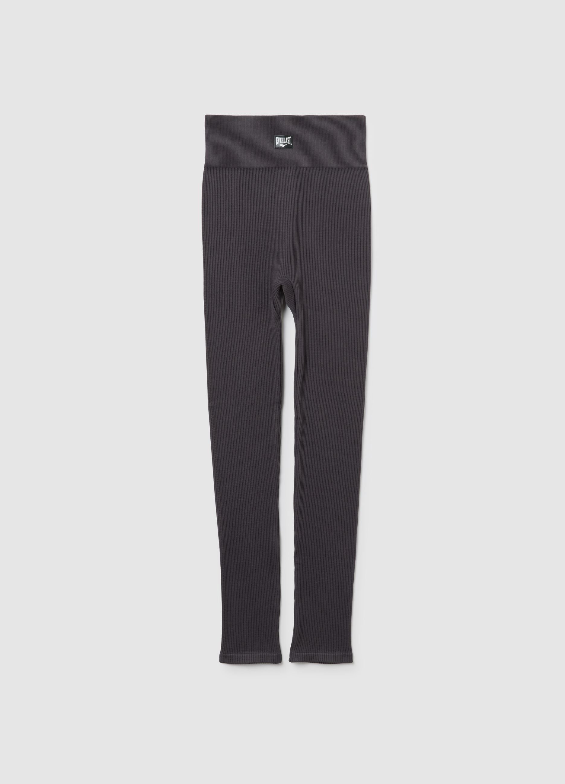 Grey striped long leggings regular fit with Everlast logo