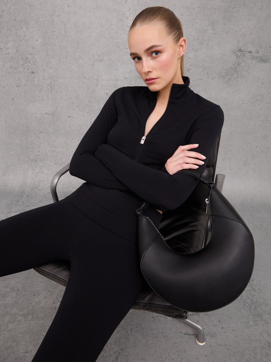 Crop Jersey Full-zip Black_4
