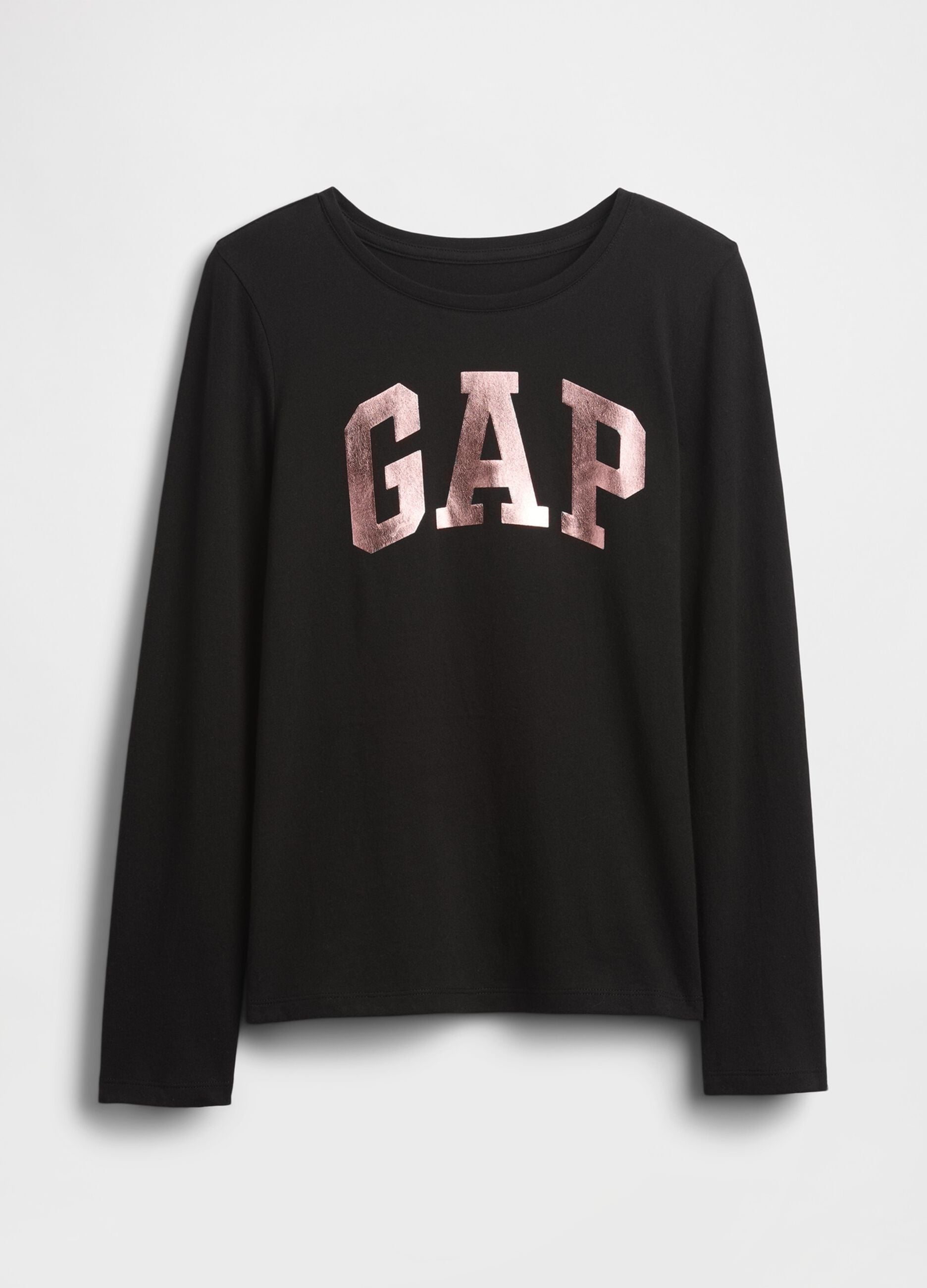 Black long-sleeve pure cotton T-shirt with GAP logo