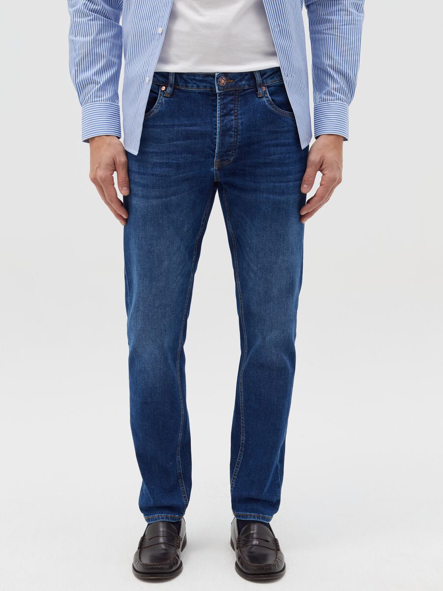 Slim-fit jeans with fading_1