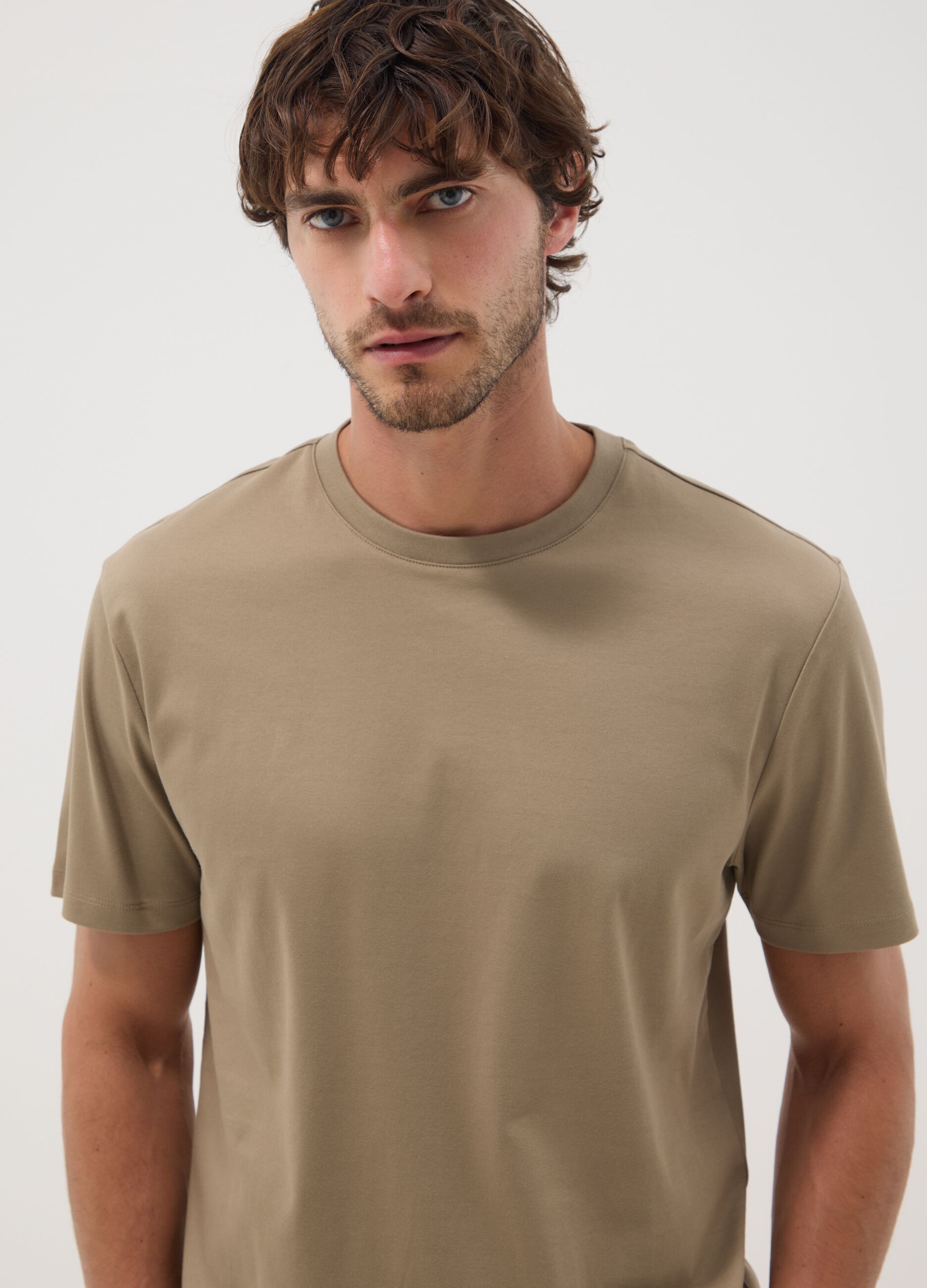 Beige pure cotton T-shirt