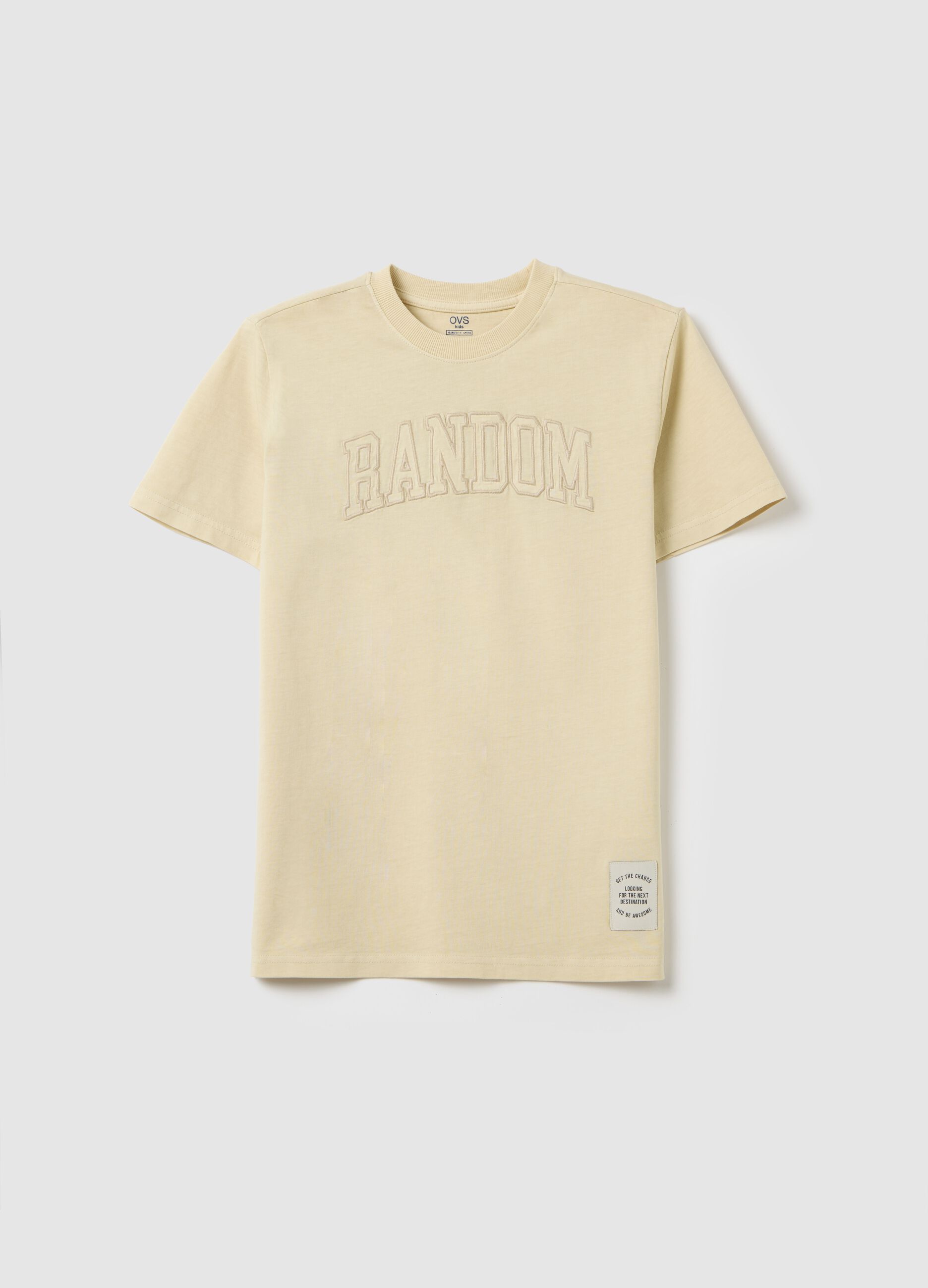 Cream Cotton Short Sleeve T-shirt