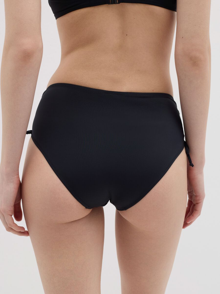 Black bikini French knickers with gathering_4