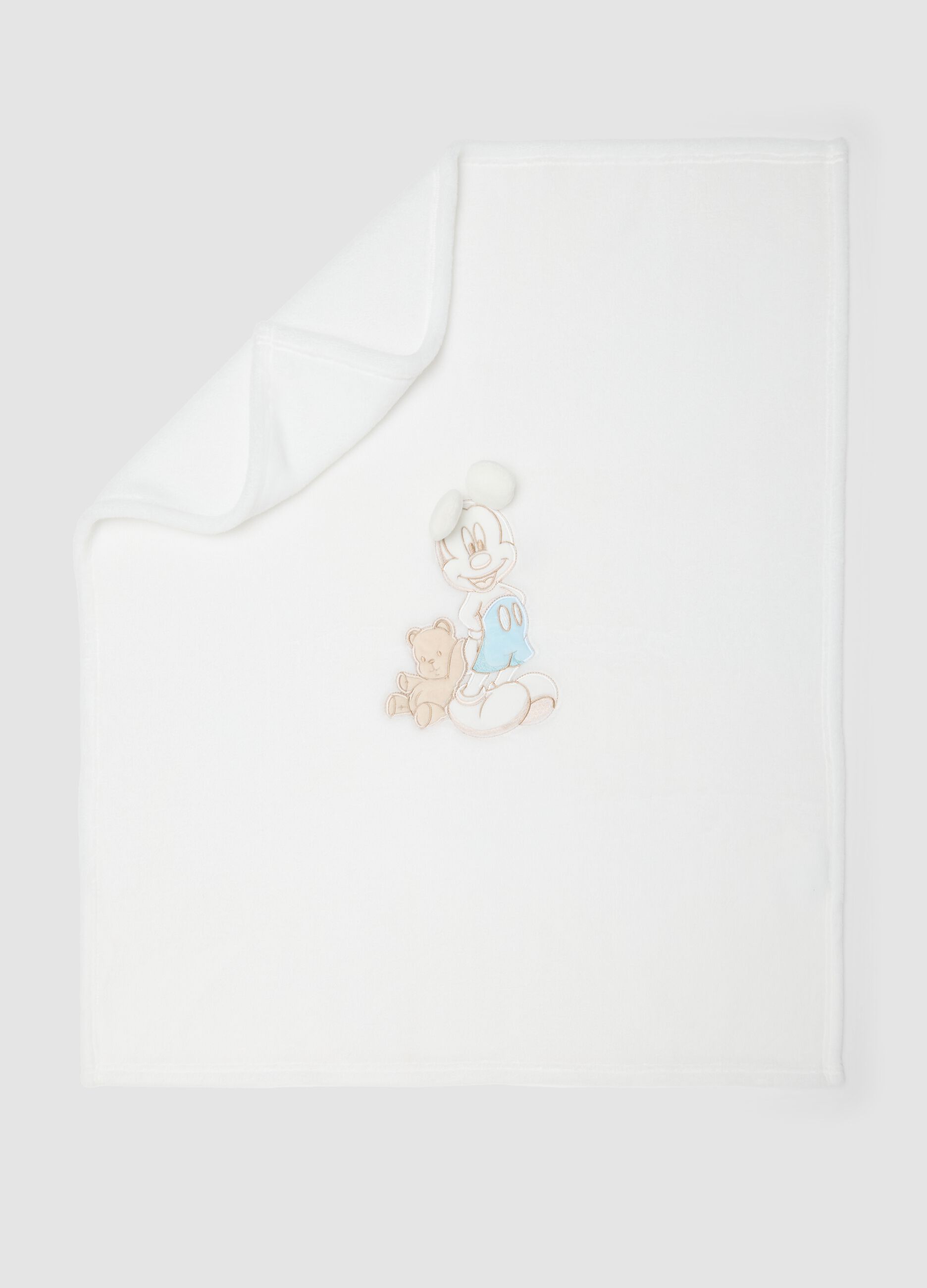 White baby blanket with Mickey & Friends print