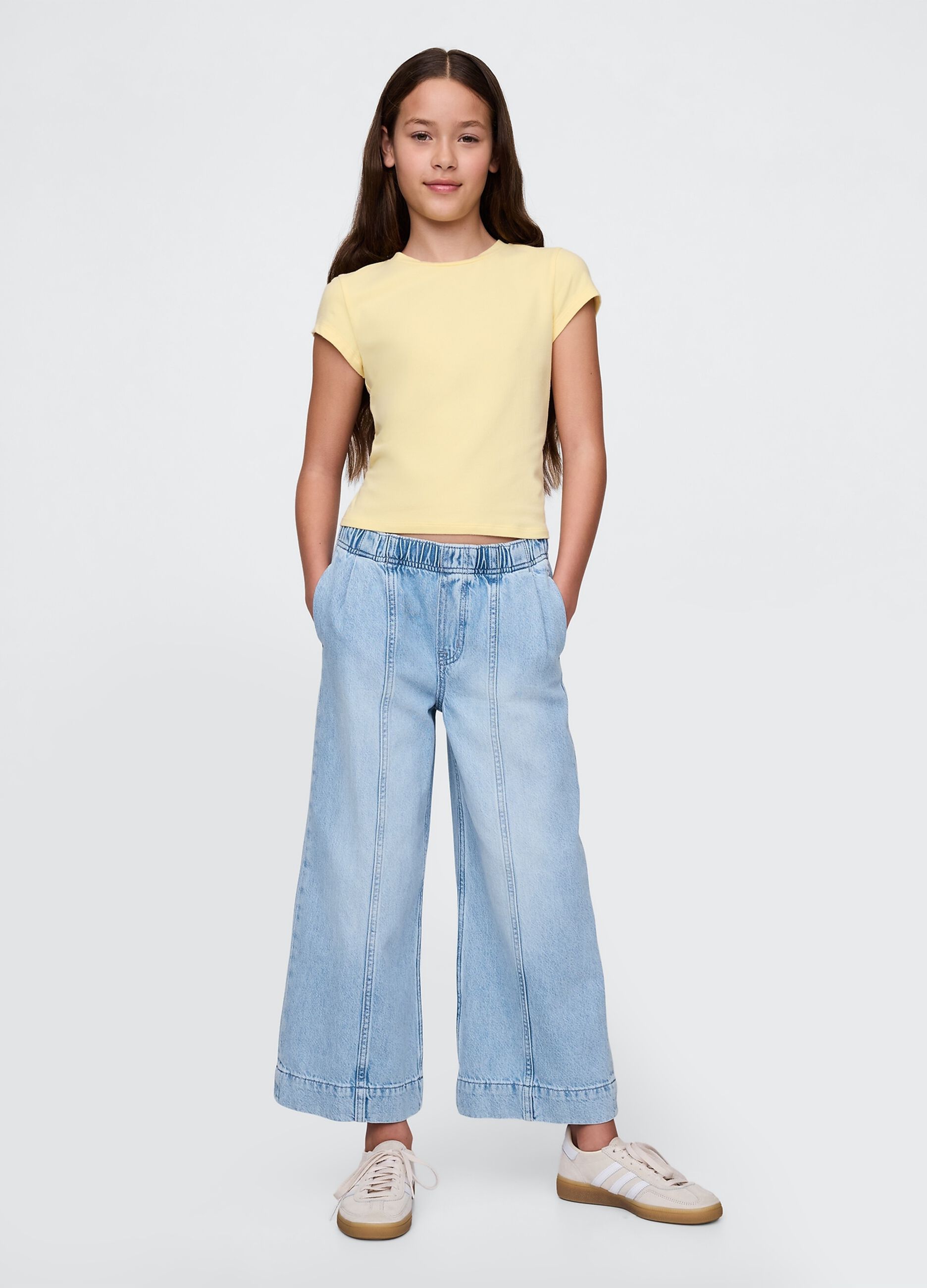 Wide-Leg Denim Trousers GAP Kids
