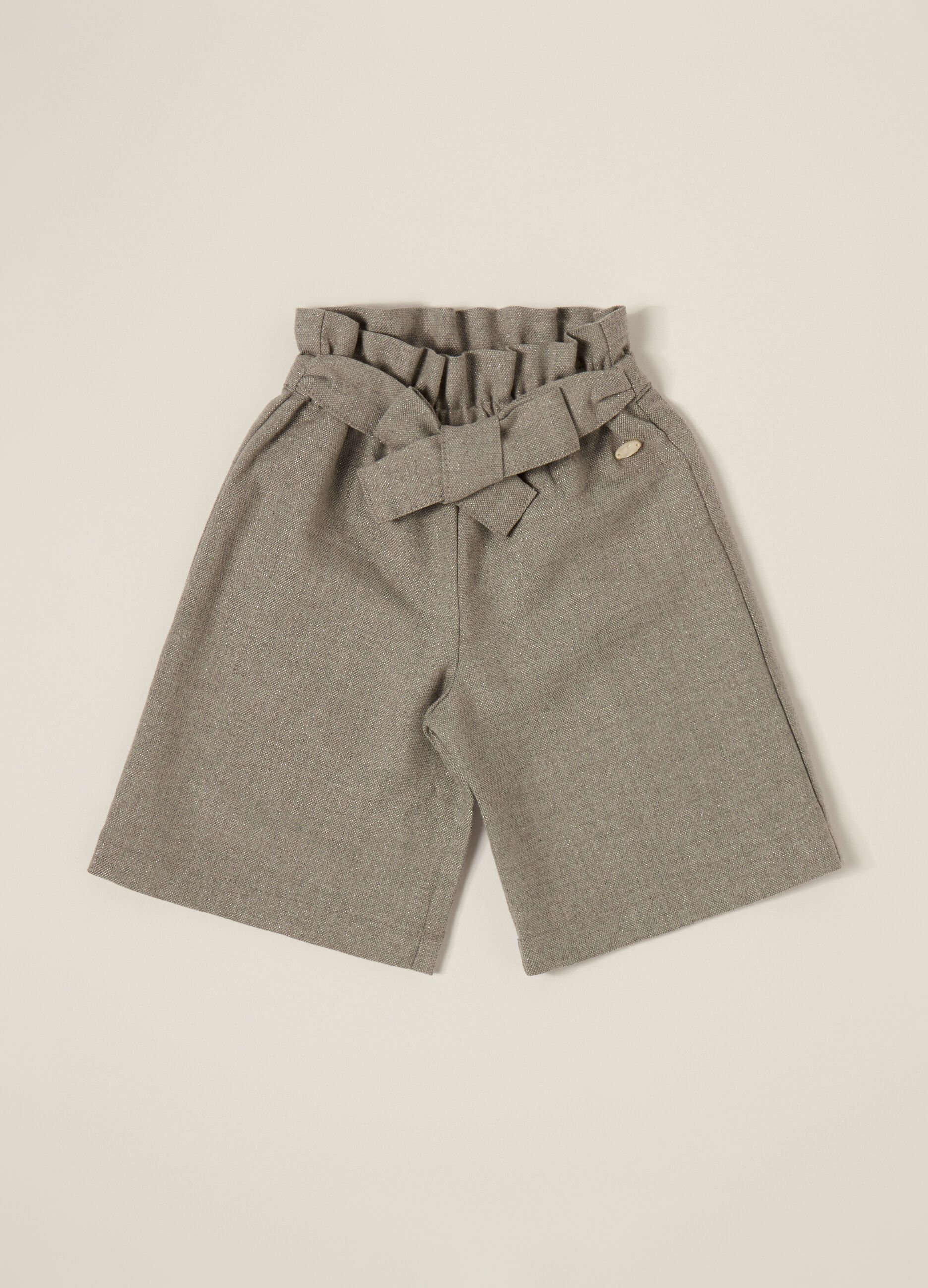 Grey Paper Bag Trousers for Baby Girl