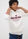 White cotton-blend hoodie with Chicago Bulls logo_0