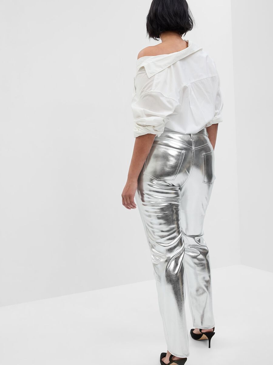 Glossy-effect straight-fit trousers_3