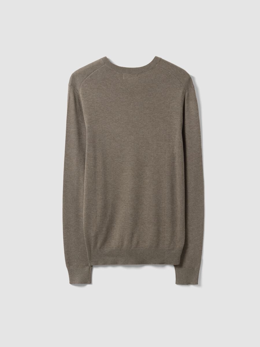 Grey viscose-blend V-neck jumper, regular fit_6