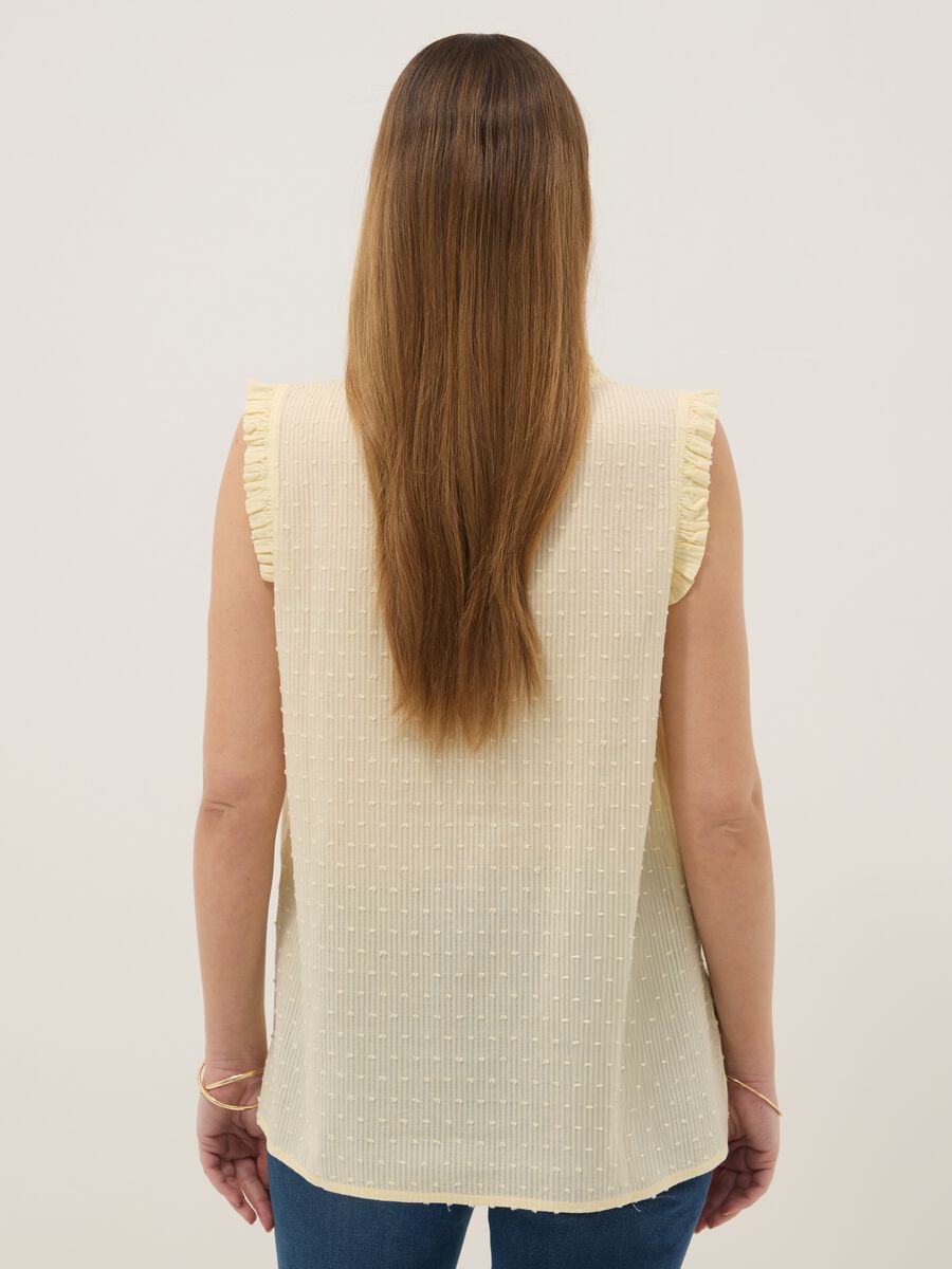 Yellow maternity blouse in pure cotton_2