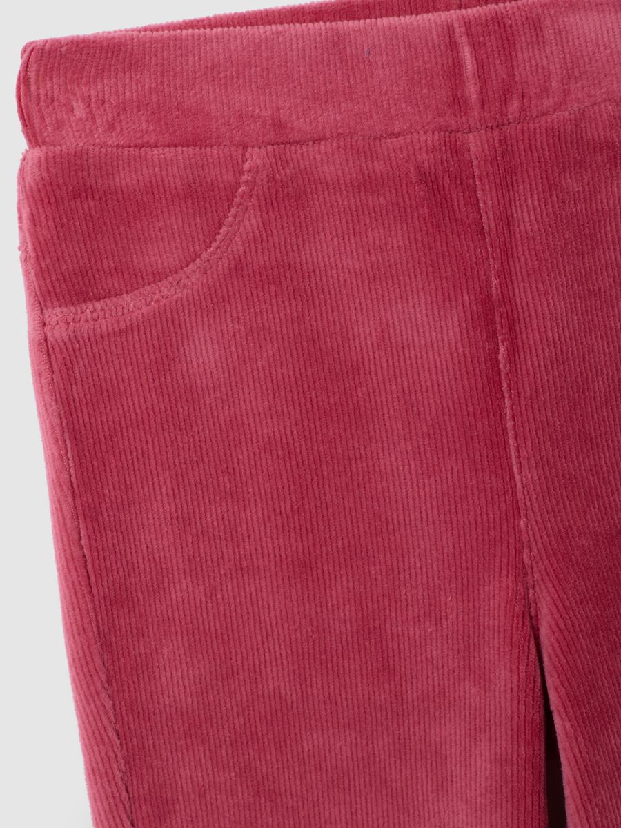 Girls' Pink Cotton Blend Flared Trousers_2