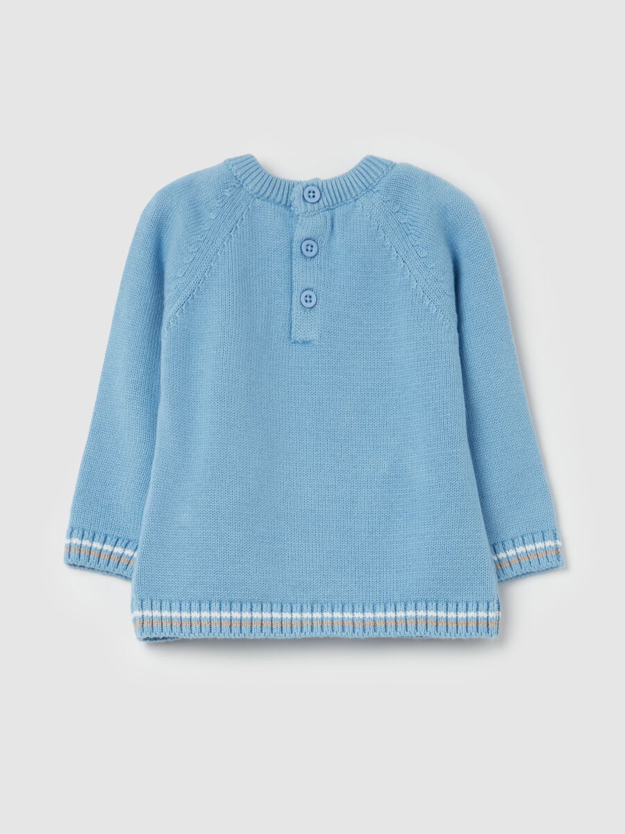 Cotton pullover with jacquard raccoon_1