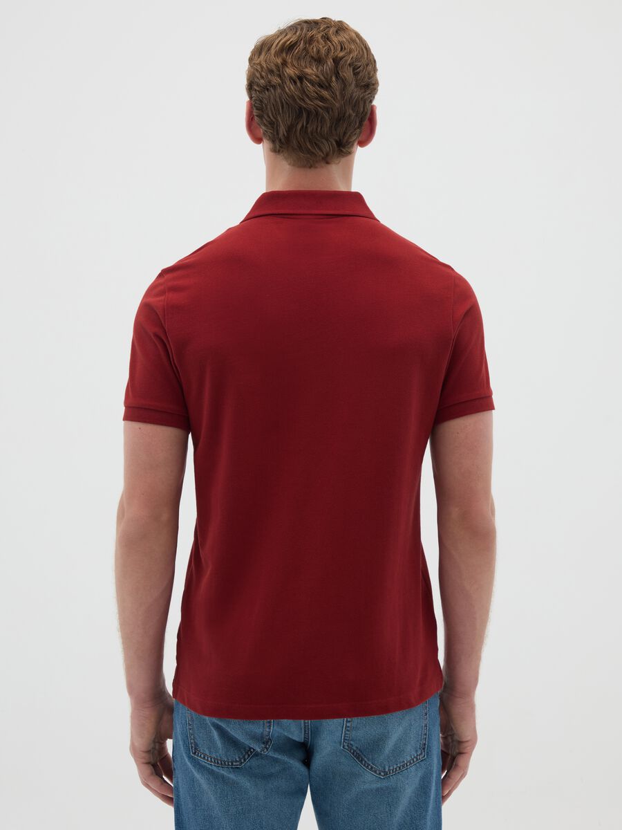 Polo da uomo in puro cotone rosso regular fit_3