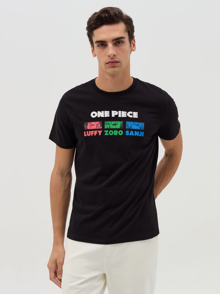 T-shirt with One Piece characters print_0