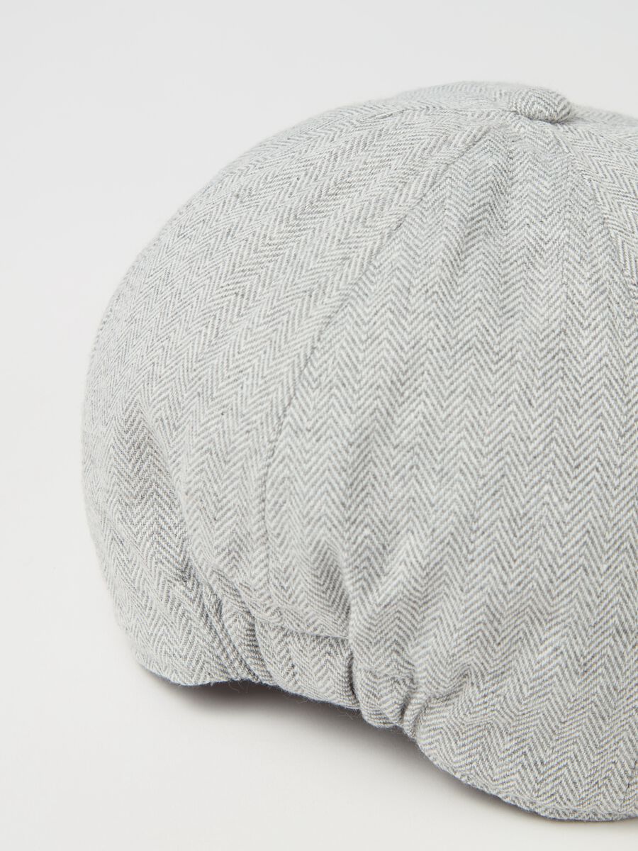 Flat cap with herringbone weave_2