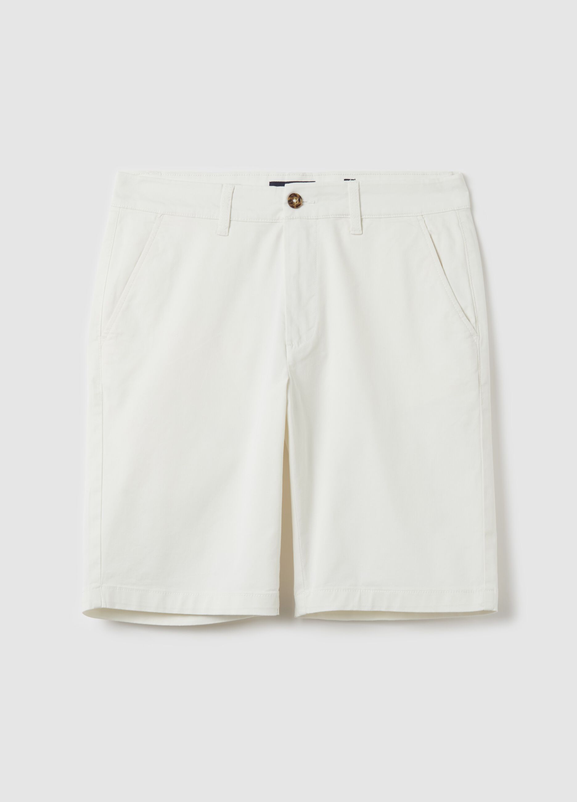 Stretch cotton chino Bermuda shorts