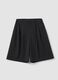 Grey wide-leg stretch viscose Bermuda shorts_0