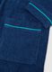Blue organic cotton hooded bathrobe for boys_3