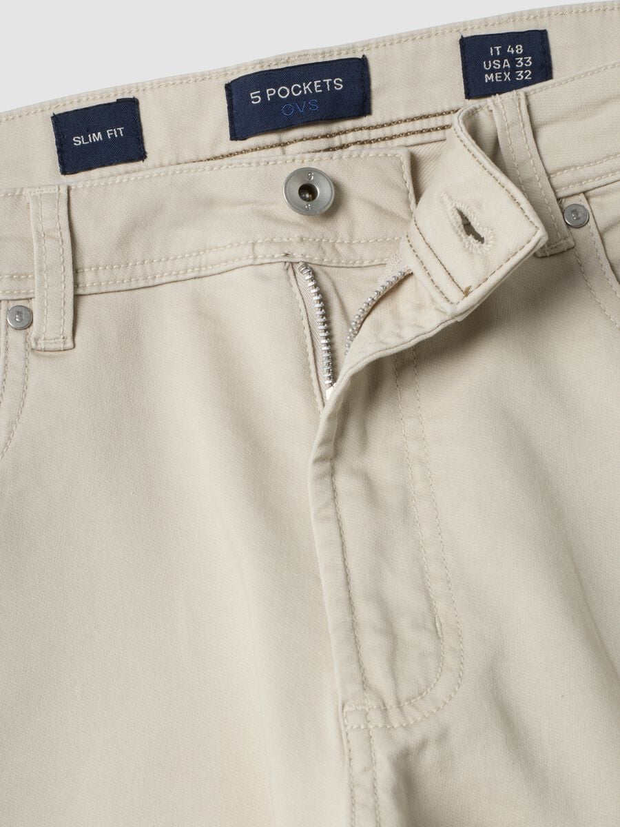 Pantaloni verdi in dobby di cotone elasticizzato slim fit_2