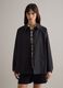 Giacca in misto cotone nera oversize fit con chiusura nascosta_3