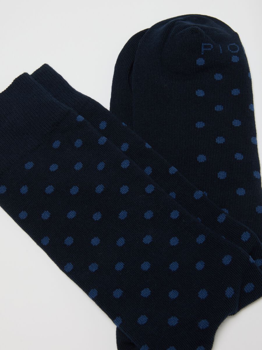 Two-pack blue socks with polka dot pattern_1