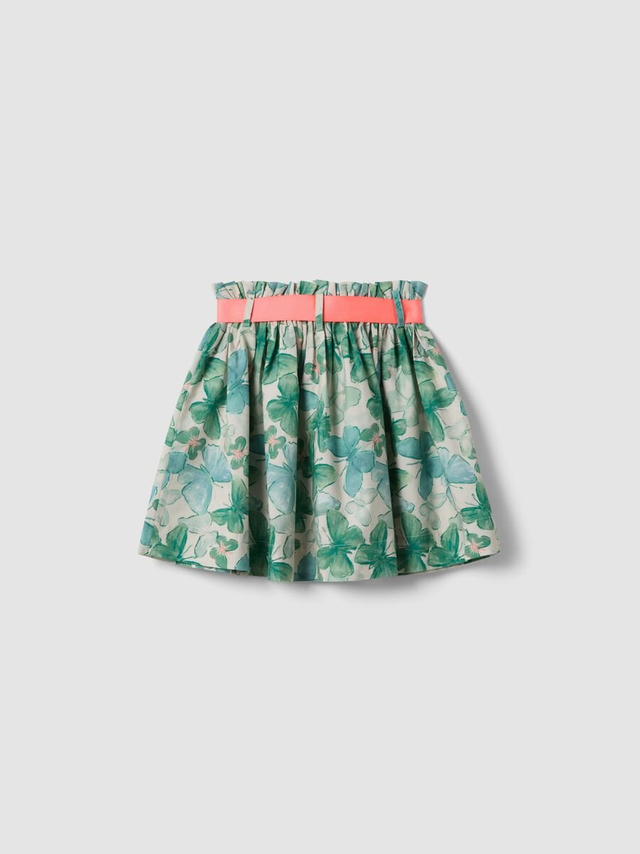 Girls' multicolour pure cotton skirt with butterflies_4