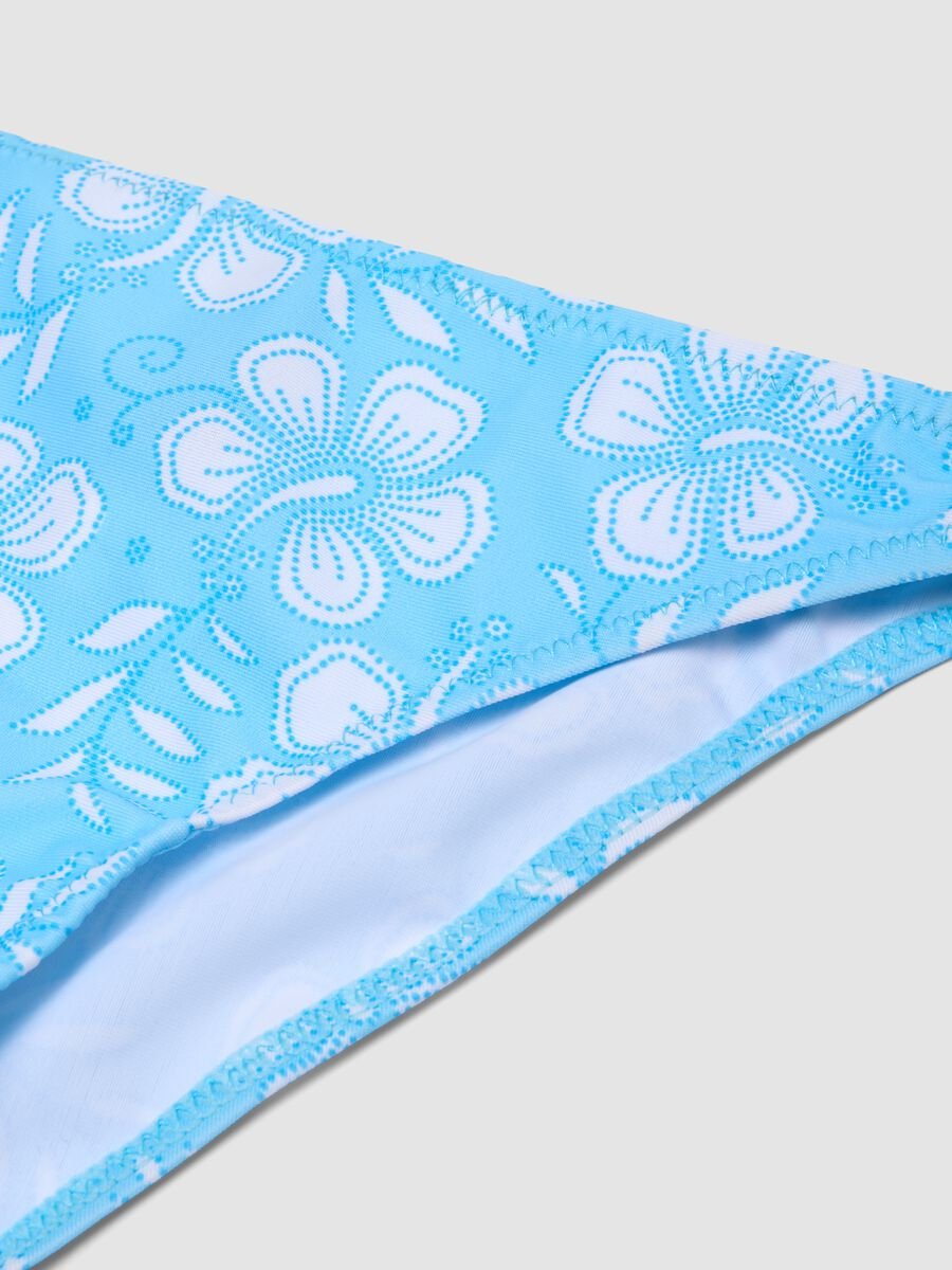 Girls&rsquo; light blue floral print bikini_3
