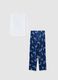 Girl's pyjama in blue and white coral fleece_1