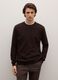 Brown crew neck pullover in pure lambswool regular fit_2