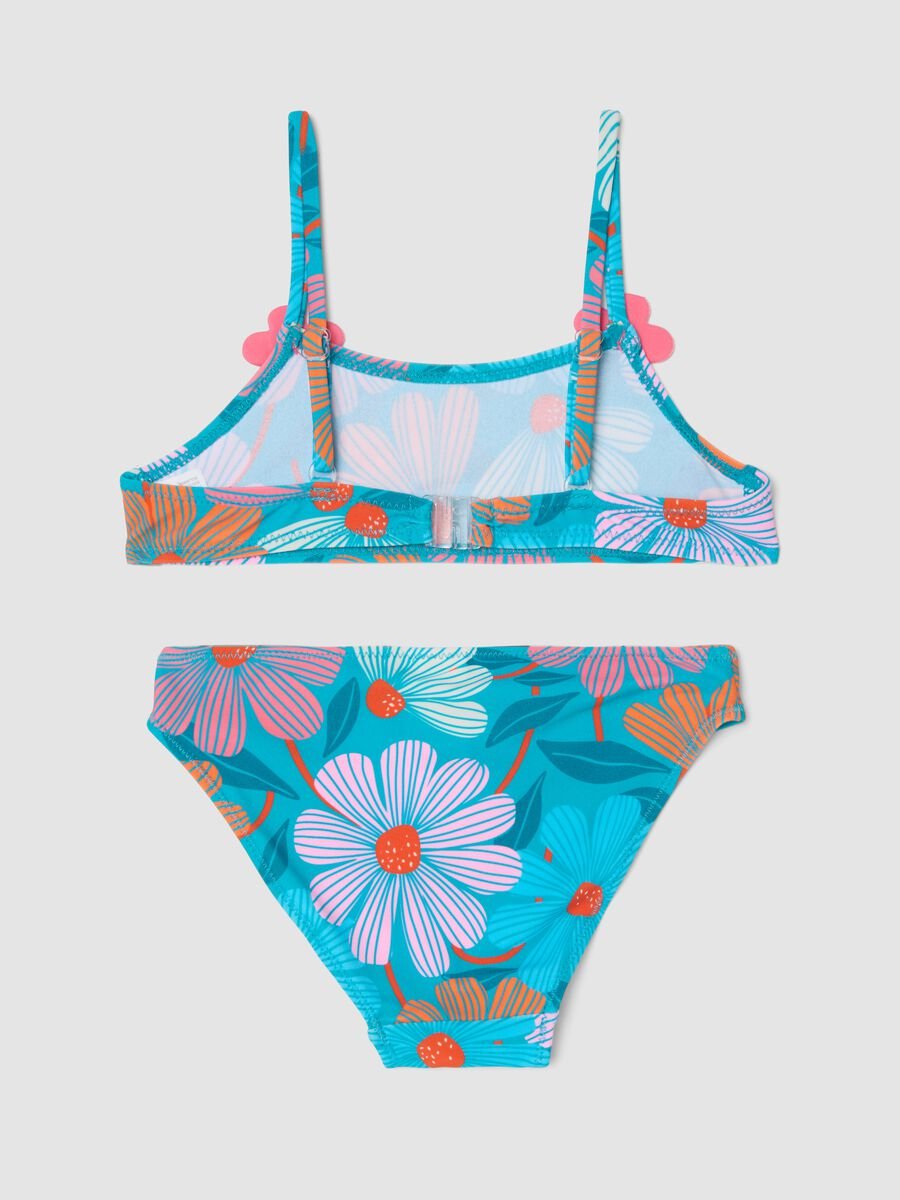 Bikini multicolor con stampa floreale per bambina_1