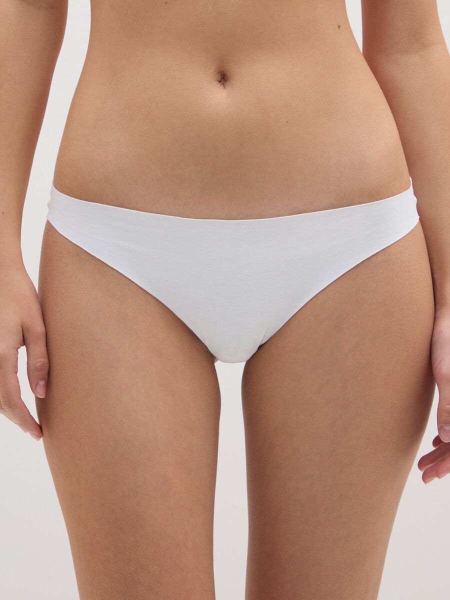 White Cotton Brazilian Briefs Regular Fit_1