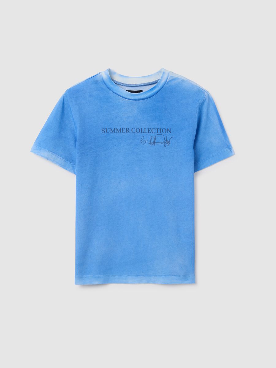 Pure cotton blue regular fit children's t-shirt_0