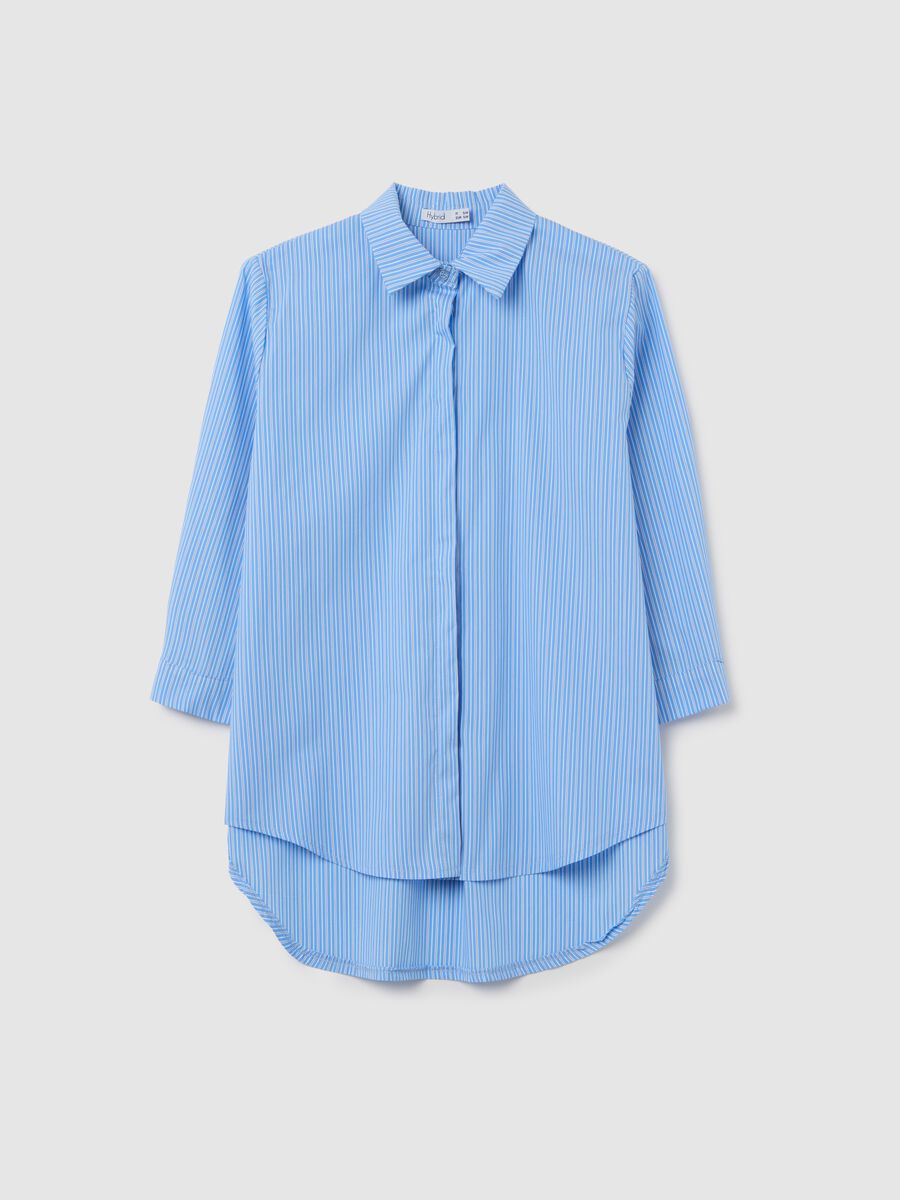 Light blue striped shirt in cotton_4