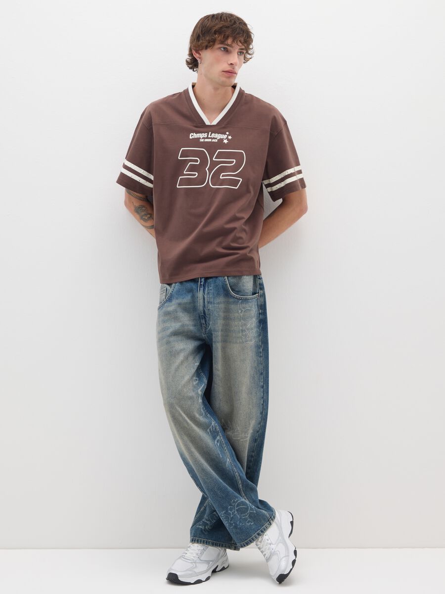 T-shirt in puro cotone marrone regular fit_2