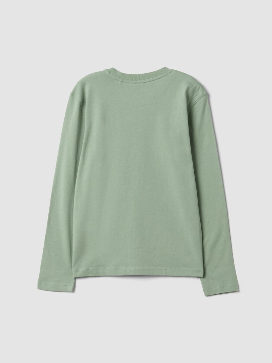 T-shirt verde in puro cotone organico con stampa "Get Hype" per ragazzo_5