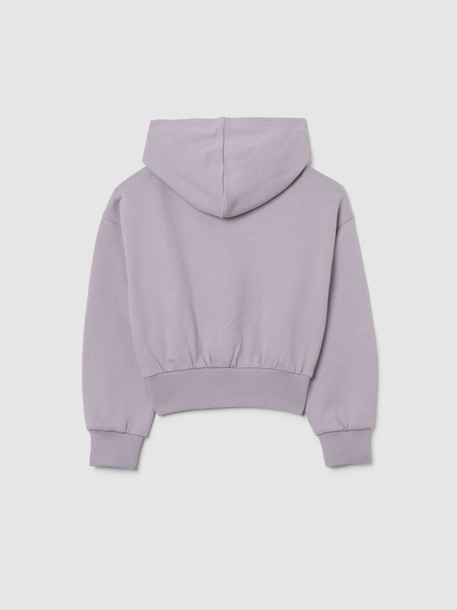 Girls' purple cotton hoodie with regular fit_1