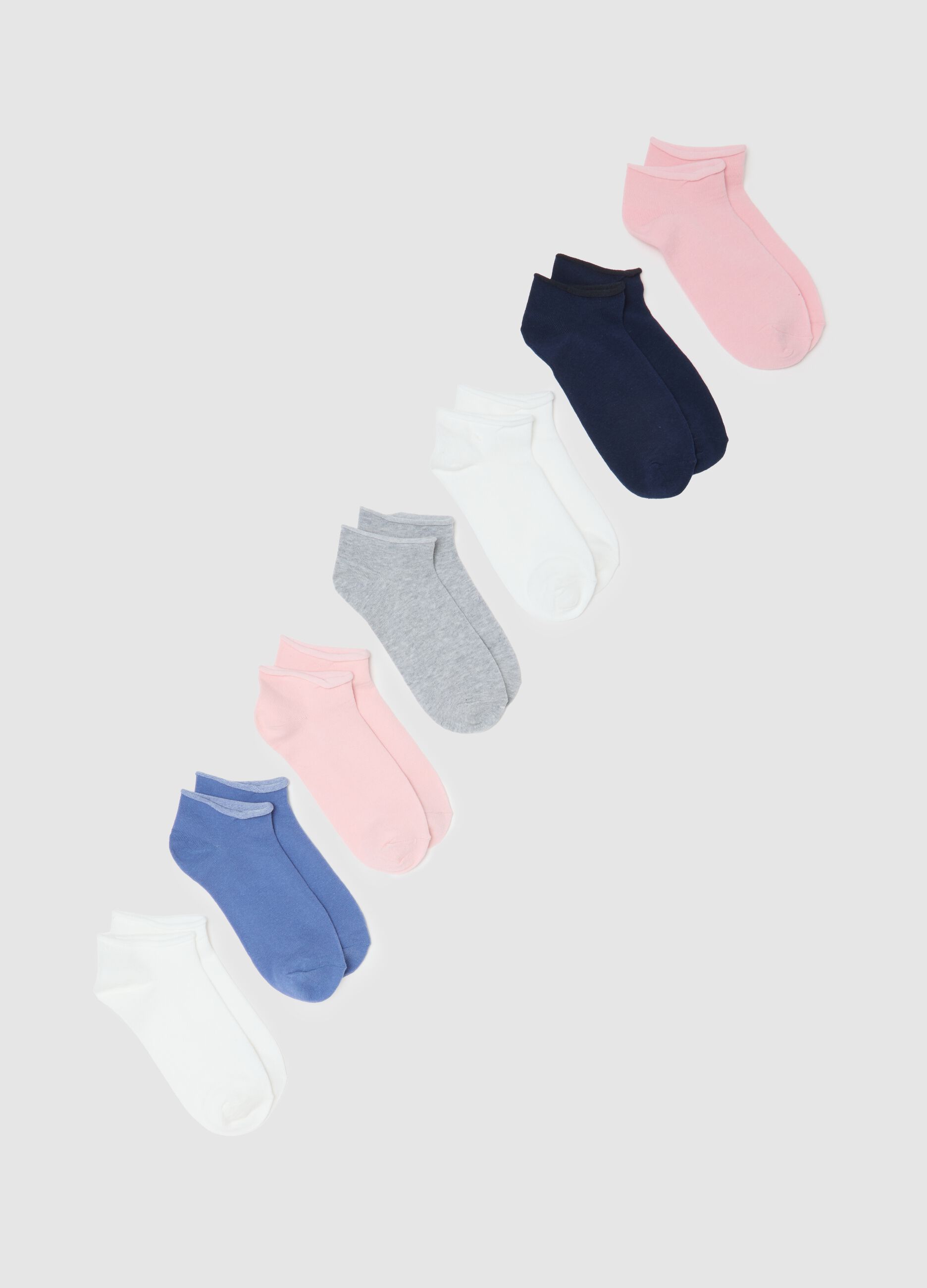 Multicoloured cotton blend short socks multipack set
