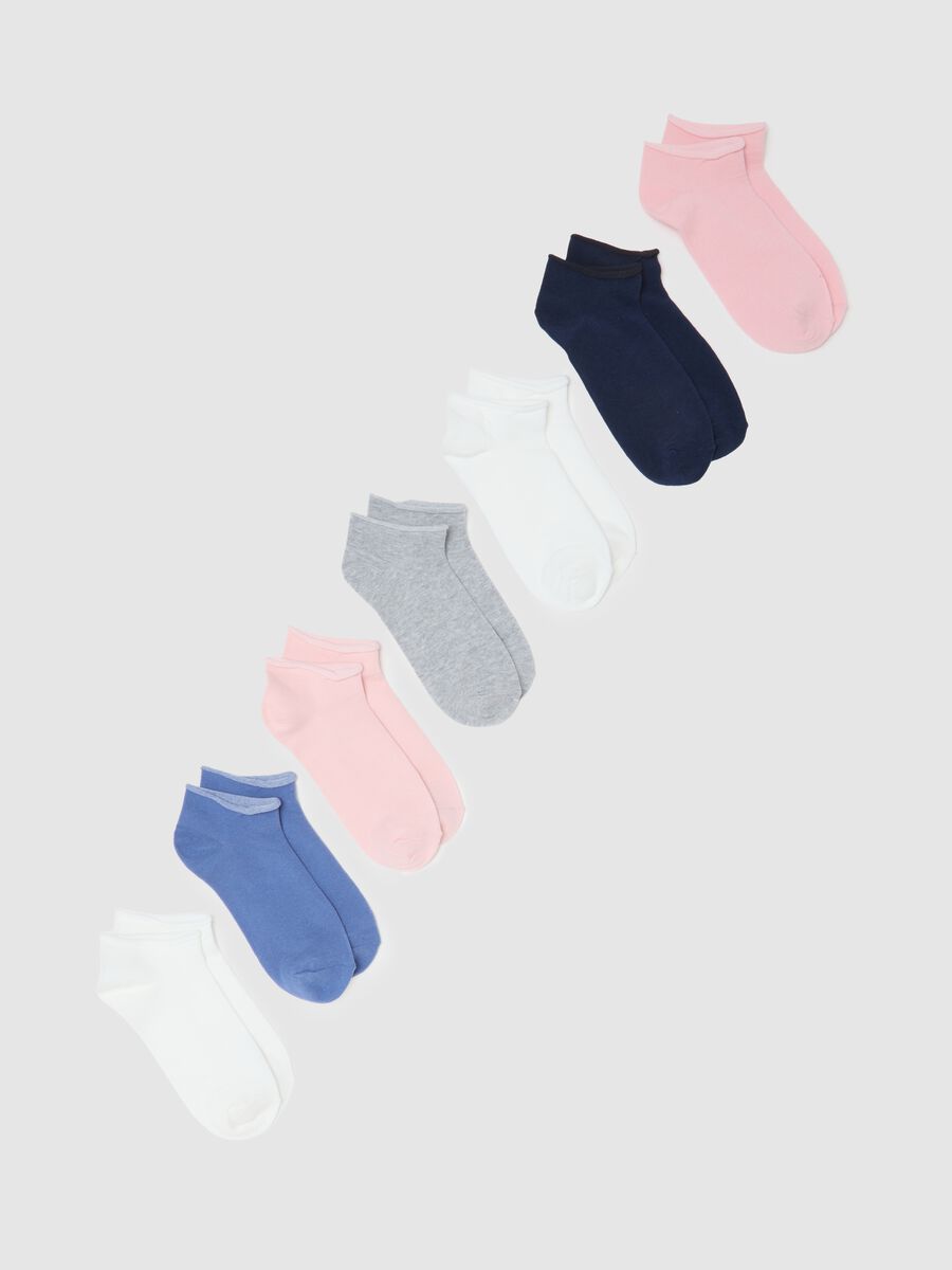 Multicoloured cotton blend short socks multipack set_0
