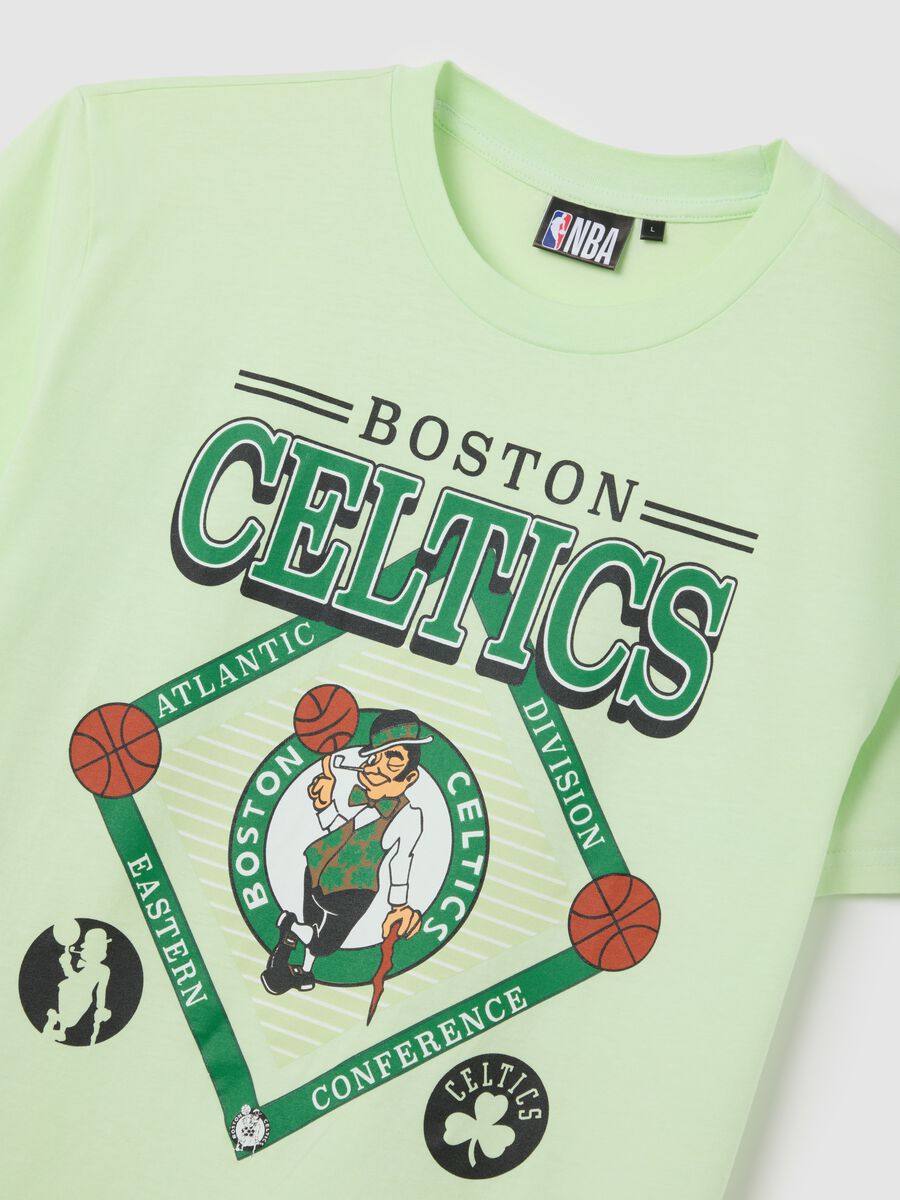 Green Boston Celtics Cotton Crop T-shirt_5