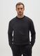 Black cotton blend sweatshirt with front pocket_0