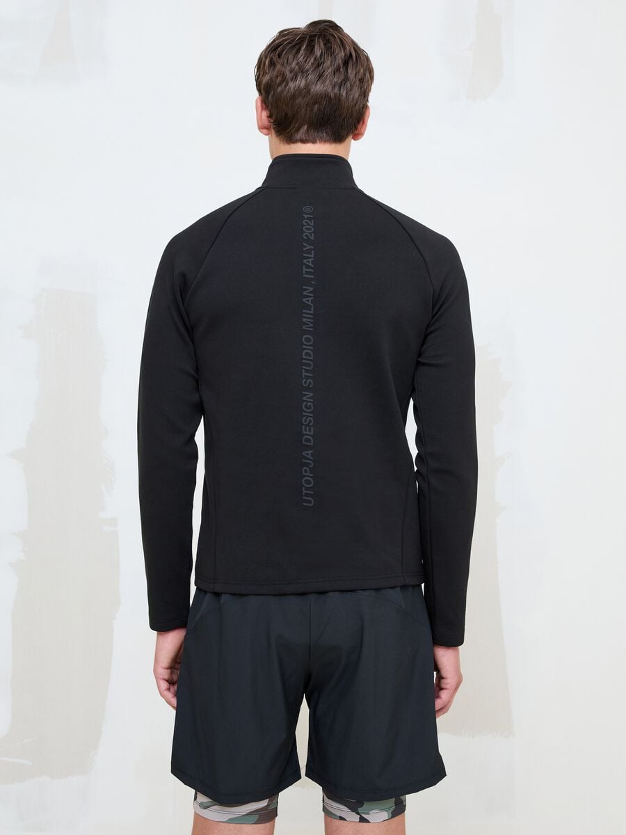 Technical Half-Zip Sweater Fitted Black_4