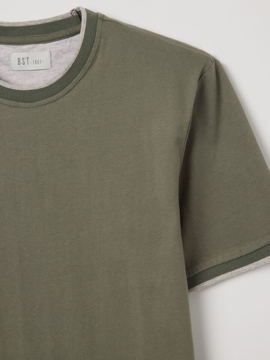 Green fitted T-shirt in cotton_5