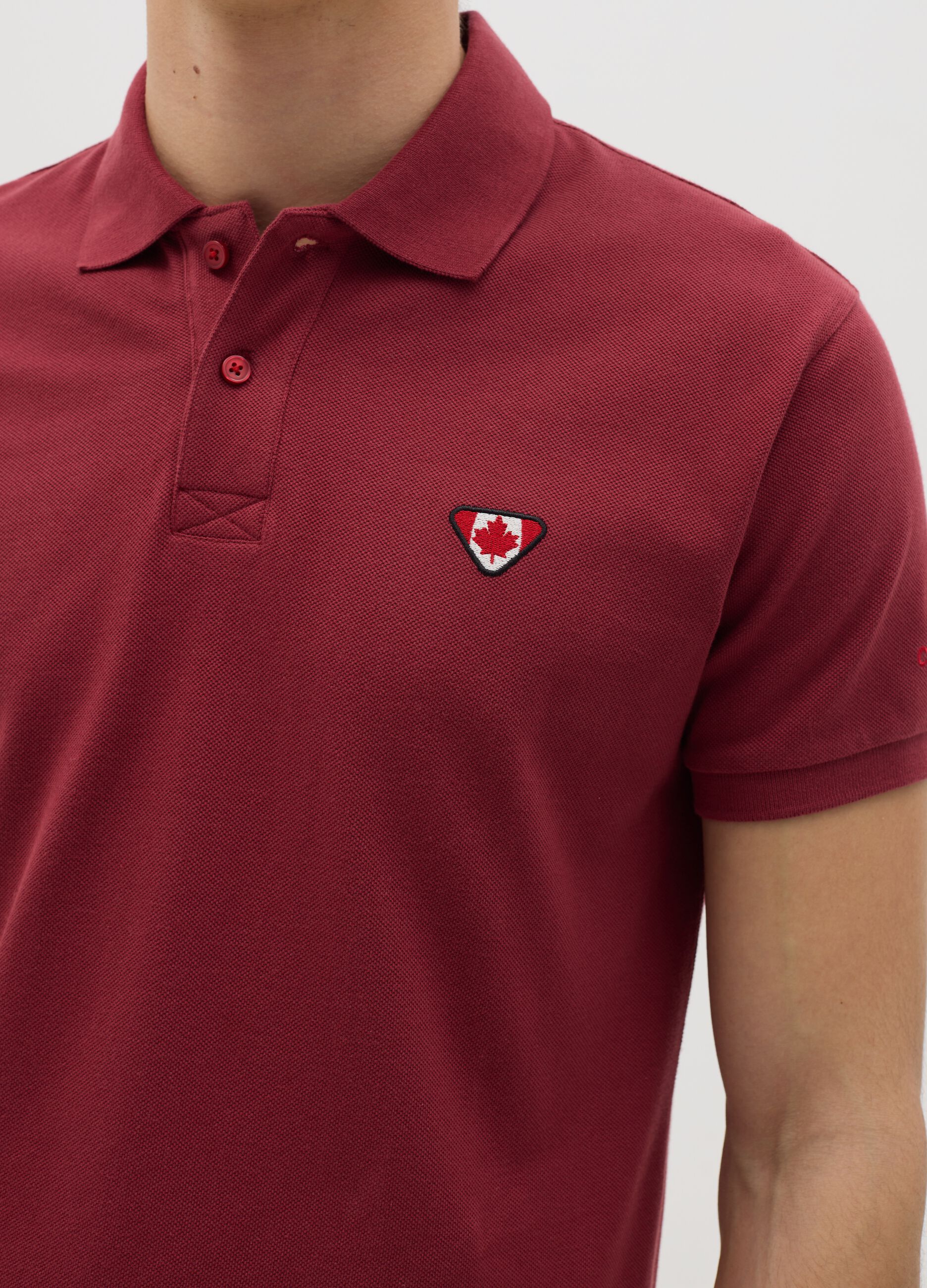Piquet polo shirt with embroidered logo