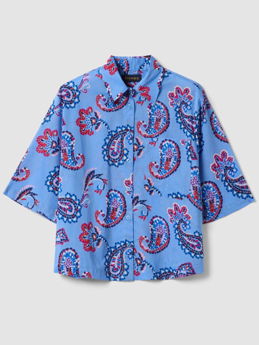 Camicia multicolor in puro cotone con fantasia over fit_4